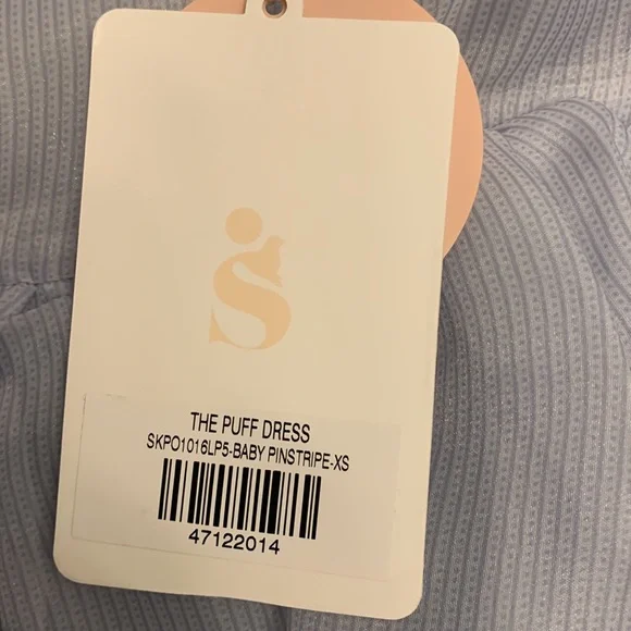 SELKIE Puff dress new with tags baby blue pinstripe free people xs - Picture 7 of 10